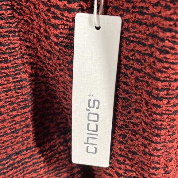 NEW Chicos Blazer Jacket Womens Small black red knit cardigan sweater coatigan - Picture 5 of 10